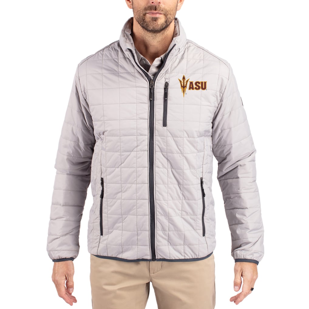  Arizona State Sun Devils Cutter & Buck Rainier Eco Insulated PrimaLoft Full-Zip Puffer Jacket - Gray
